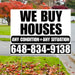 Real Estate - We Buy Houses - Any Condition - Plain White Black Design YardSigns.com