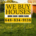 Real Estate - We Buy Houses - Quick Cash Quick Close - Plain Mustard Gold White Design YardSigns.com