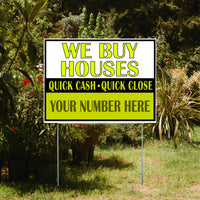 Real Estate - We Buy Houses - As Is and Pay Cash YardSigns.com