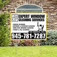 Expert Window Cleaning Services - Screen Cleaning, Interior & Exterior Cleaning, High-Rise Window Cleaning, Track & Sill Cleaning - Plain White Mustard Gold Design YardSigns.com