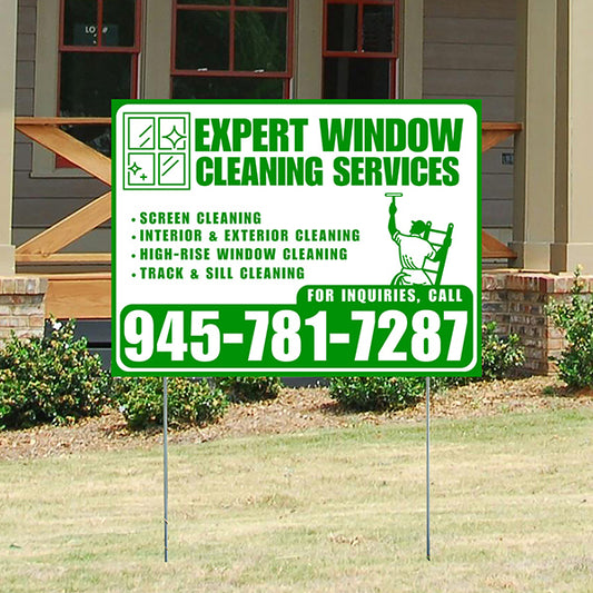 Expert Window Cleaning Services - Screen Cleaning, Interior & Exterior Cleaning, High-Rise Window Cleaning, Track & Sill Cleaning - Plain White Green Design