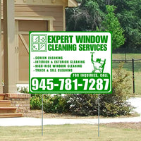 Expert Window Cleaning Services - Screen Cleaning, Interior & Exterior Cleaning, High-Rise Window Cleaning, Track & Sill Cleaning - Plain White Green Design YardSigns.com