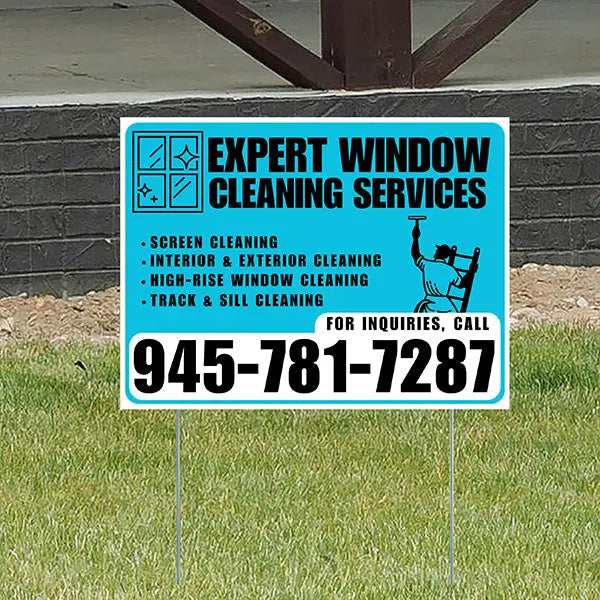Expert Window Cleaning Services - Screen Cleaning, Interior & Exterior Cleaning, High-Rise Window Cleaning, Track & Sill Cleaning - Plain Aqua Blue White Design