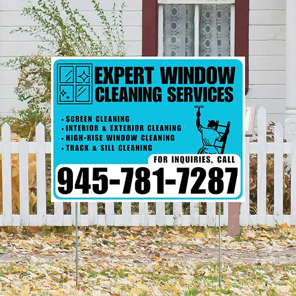 Expert Window Cleaning Services - Screen Cleaning, Interior & Exterior Cleaning, High-Rise Window Cleaning, Track & Sill Cleaning - Plain Aqua Blue White Design