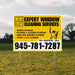 Expert Window Cleaning Services - Screen Cleaning, Interior & Exterior Cleaning, High-Rise Window Cleaning, Track & Sill Cleaning - Plain Mustard Gold White Design YardSigns.com