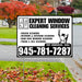 Expert Window Cleaning Services - Screen Cleaning, Interior & Exterior Cleaning, High-Rise Window Cleaning, Track & Sill Cleaning - Plain White Black Design YardSigns.com