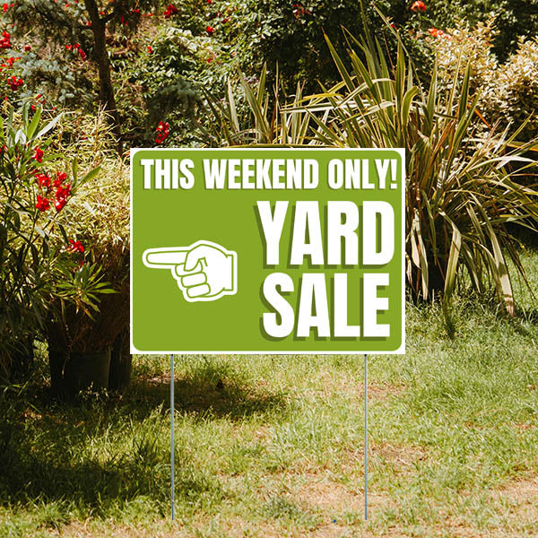 Garage Sale - This Week Only! Yard Sale - Olive Green
